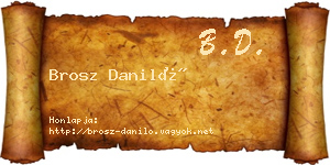 Brosz Daniló névjegykártya